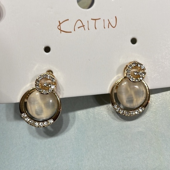 Luxury Rhinestone G Circle Drop Earrings - Picture 10 of 11